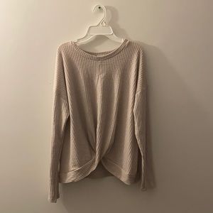 White/Cream color knot long sleeve/sweater. Size M